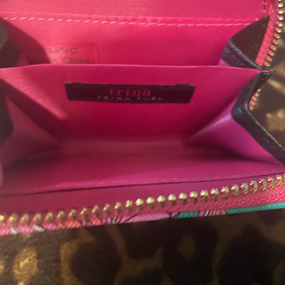 Trina Turk Teal and Pink Floral Wallet New” - Picture 3 of 7